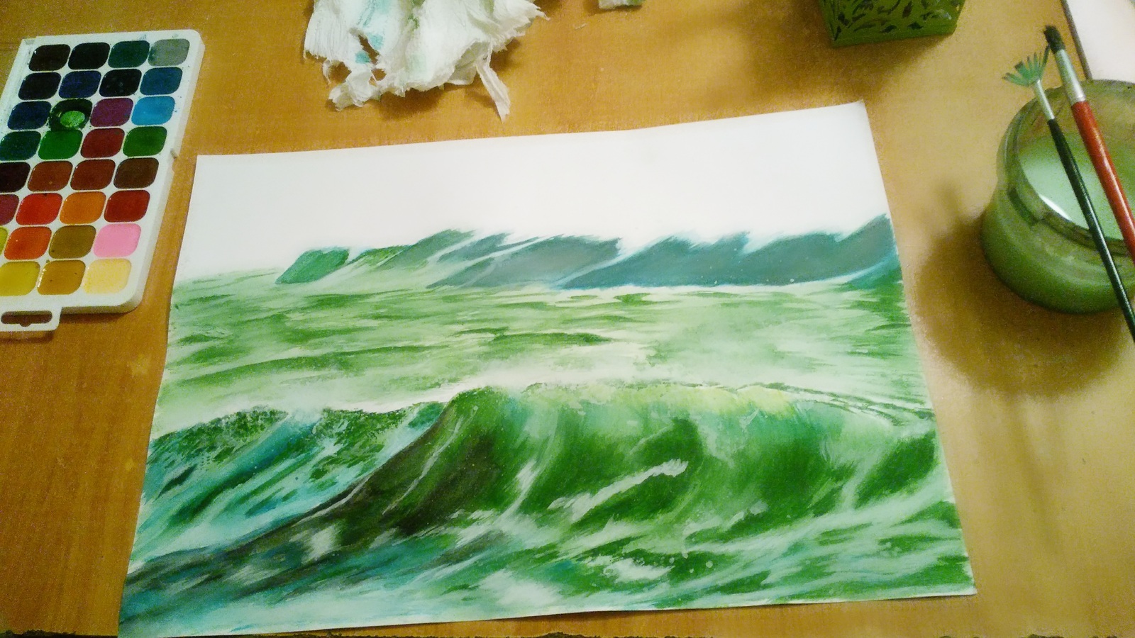 3 attempt to draw the sea - My, Sea, Drawing