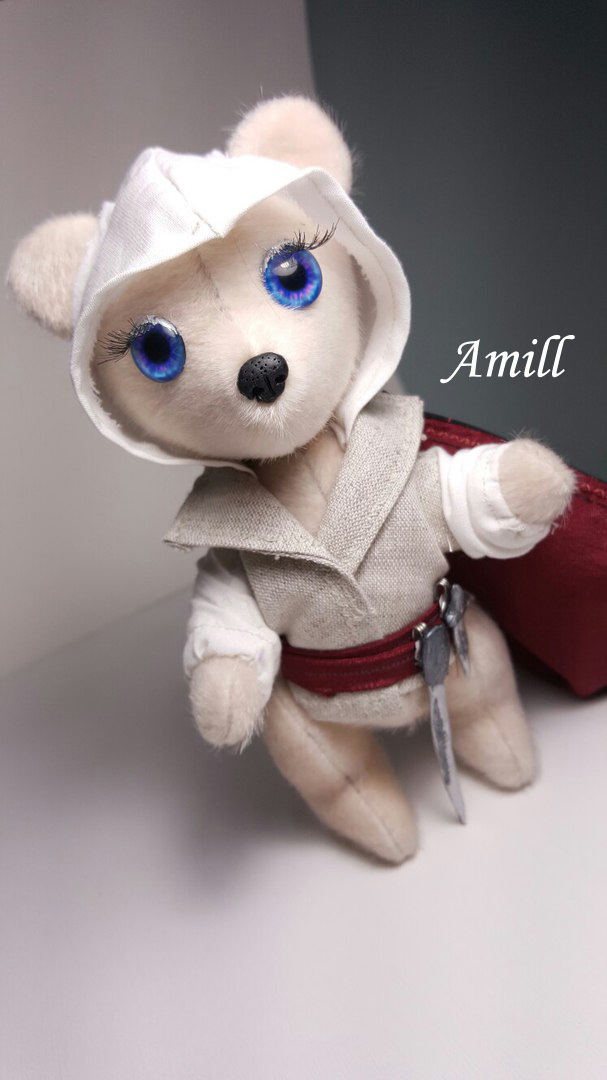 Teddy Assassin - My, Creation, Author's toy, Handmade, , Teddy's friends, Teddy bear, Needlework, With your own hands, Longpost