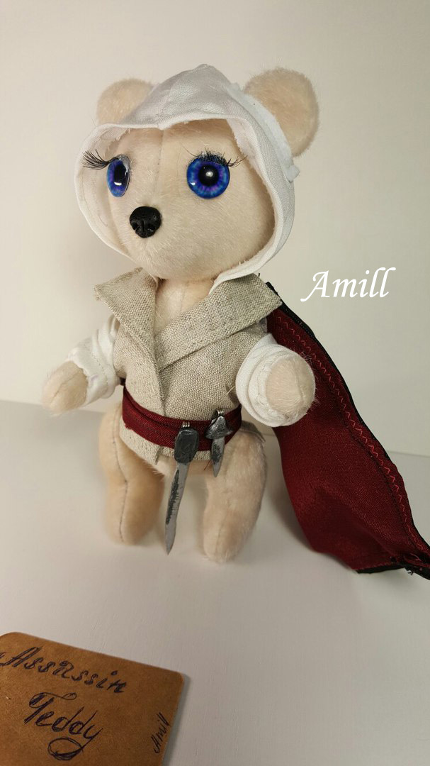 Teddy Assassin - My, Creation, Author's toy, Handmade, , Teddy's friends, Teddy bear, Needlework, With your own hands, Longpost