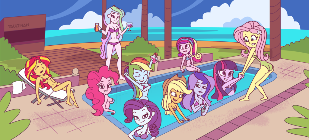 We have a rest - My little pony, Mane 6, Sunset shimmer, Princess luna, Princess celestia, Princess cadance, MLP Edge