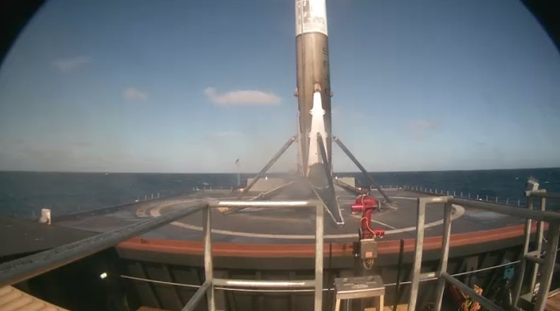 The first stage of the SpaceX Falcon 9 launch vehicle has successfully landed on a barge! - Spacex, Space