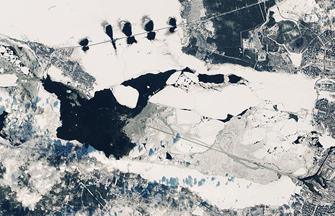 Snow-covered St. Petersburg from space - My, Saint Petersburg, Photo, Satellite, Longpost