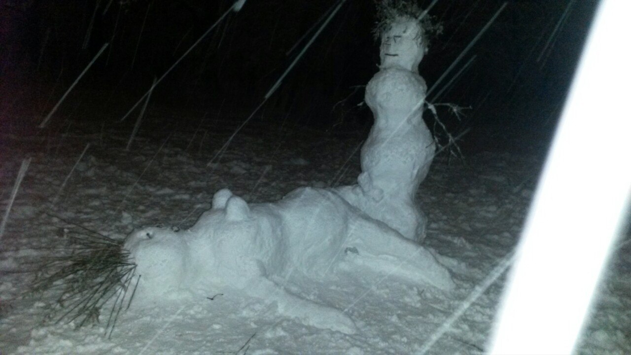 Snow fell in Kaliningrad - NSFW, My, Kaliningrad, Snow, snowman, Longpost