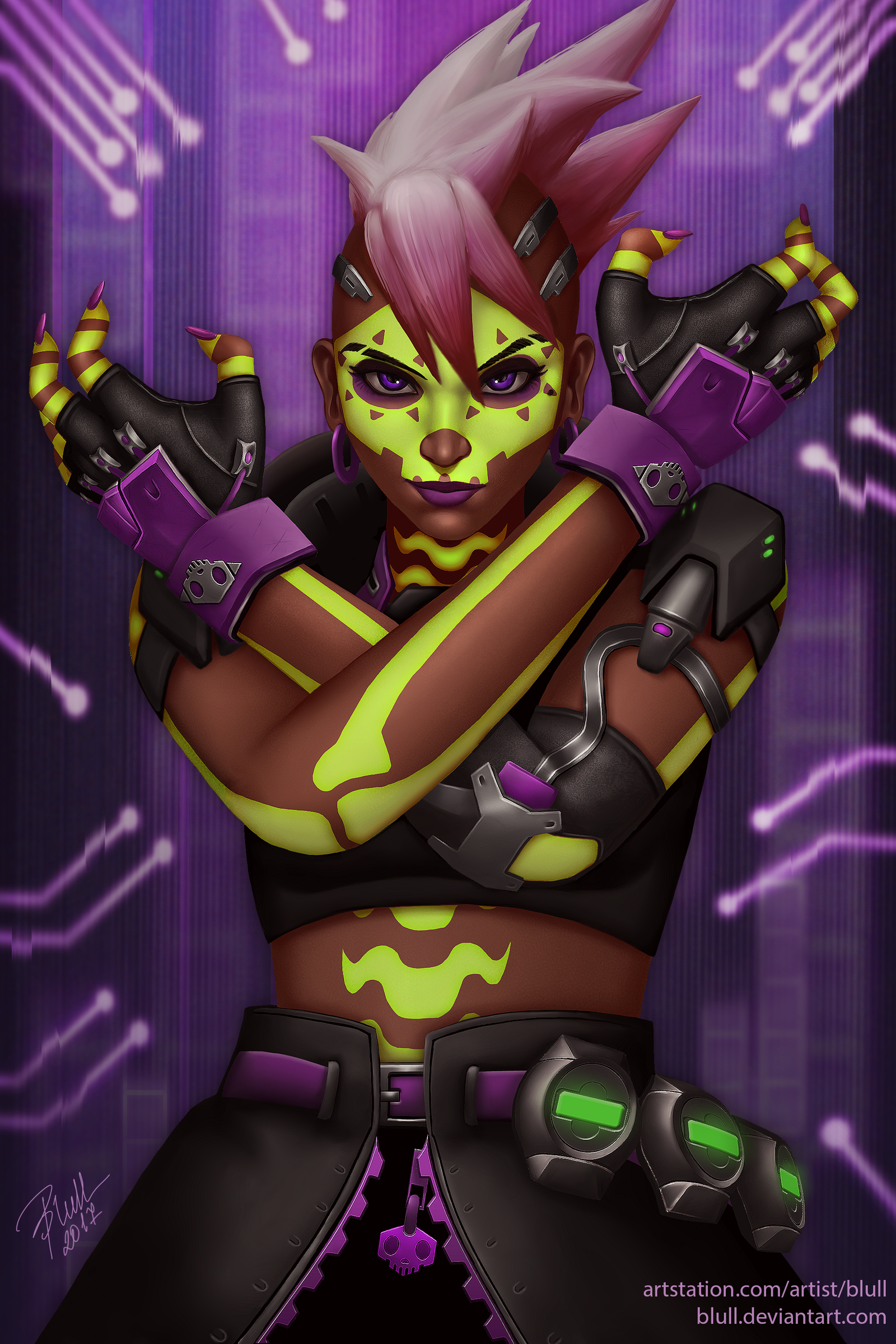 Sombra los muertos - My, Sombra, Overwatch, Blull, Game art, Blizzard, Art, Fan art, My