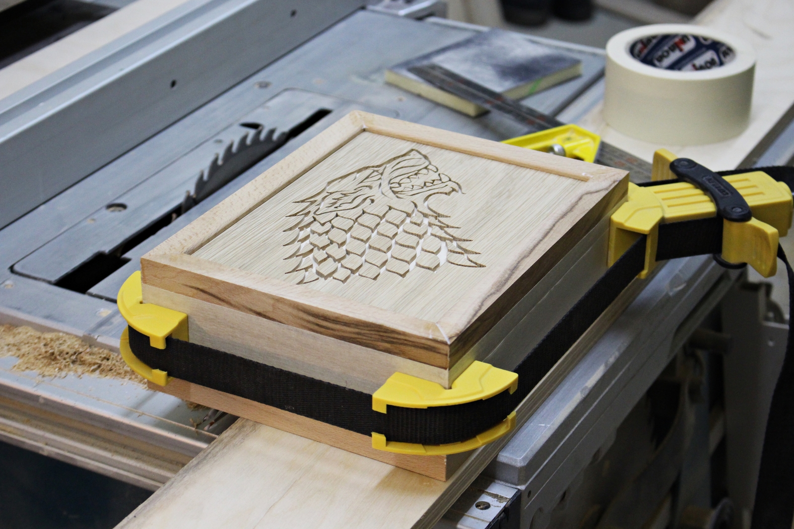 Box with the Stark crest - My, , With your own hands, Handmade, Casket, , Longpost