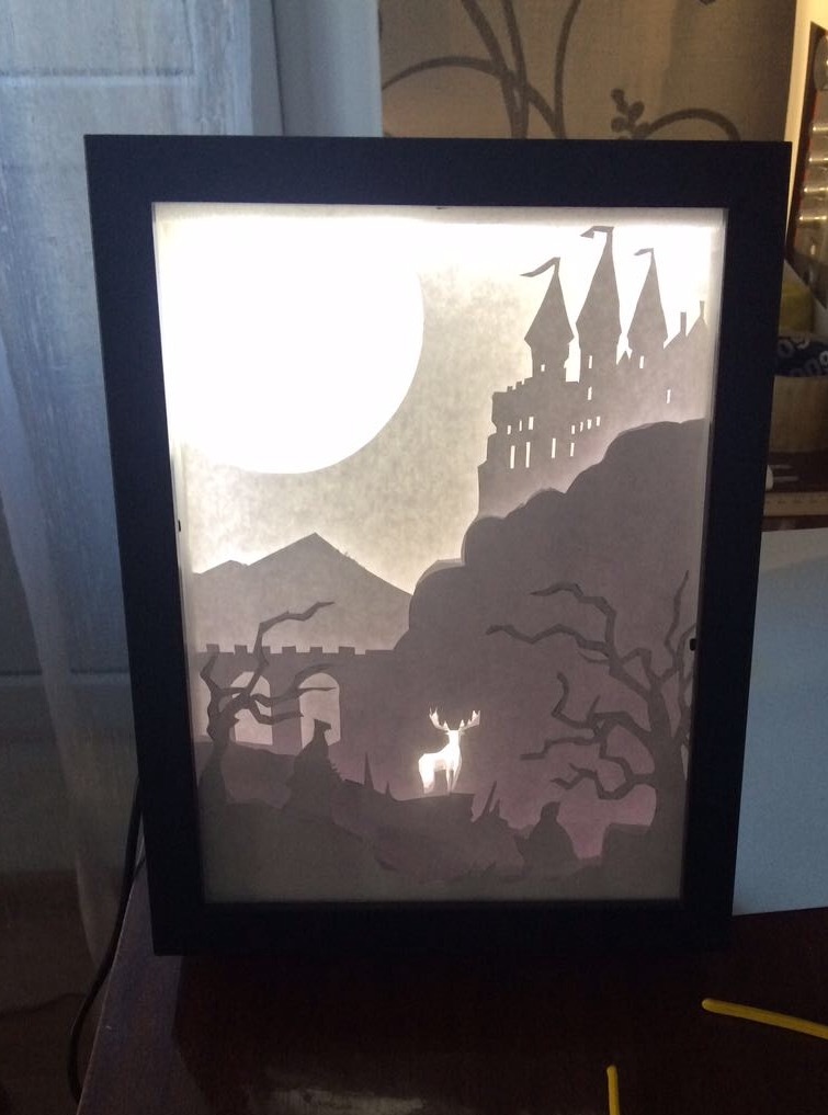 Lightbox on the theme of Harry Potter - My, Lightbox, With your own hands, My, Harry Potter, Longpost