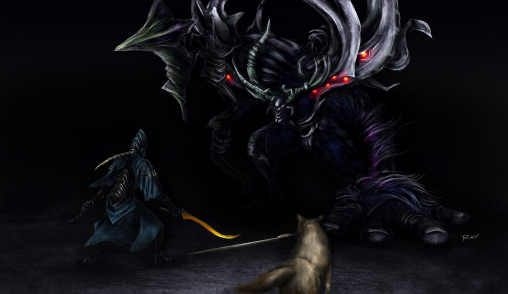 All Dark Souls Bosses (by OniRuu) Part 5 - Dark souls, Black Dragon Kalameet, Manus Father of the Abyss, Gwyn Lord of Cinder