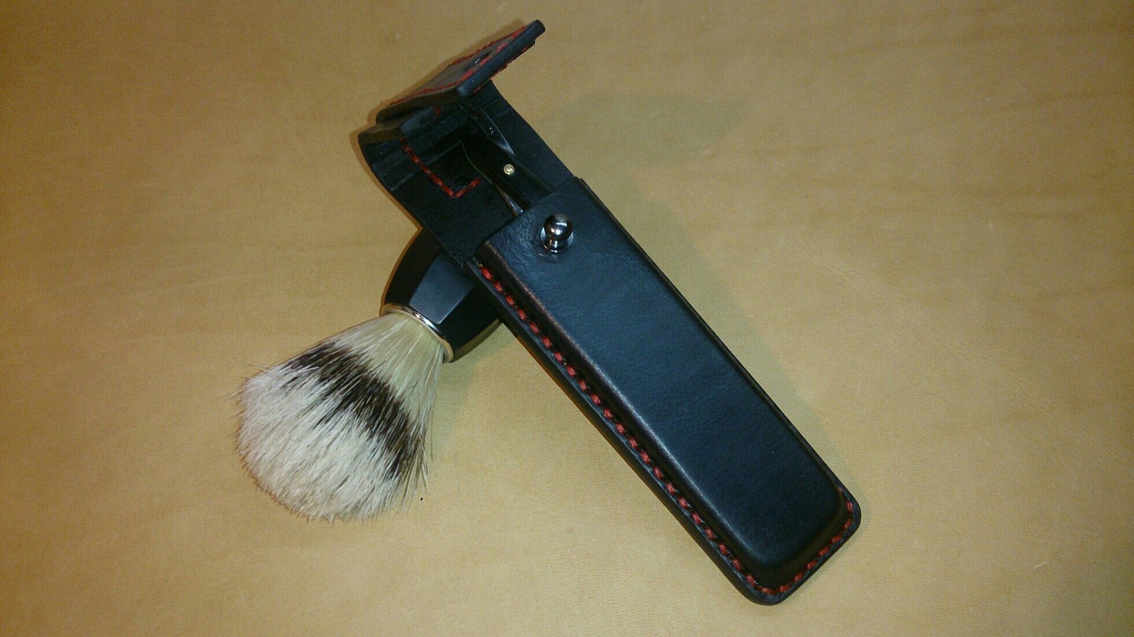 Case for straight razor made of leather rd. - My, Leather, Handmade, With your own hands, Danger