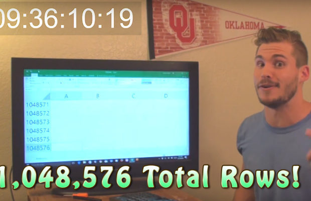 An American counted the rows of an Excel spreadsheet - Excel, Record, Microsoft Excel