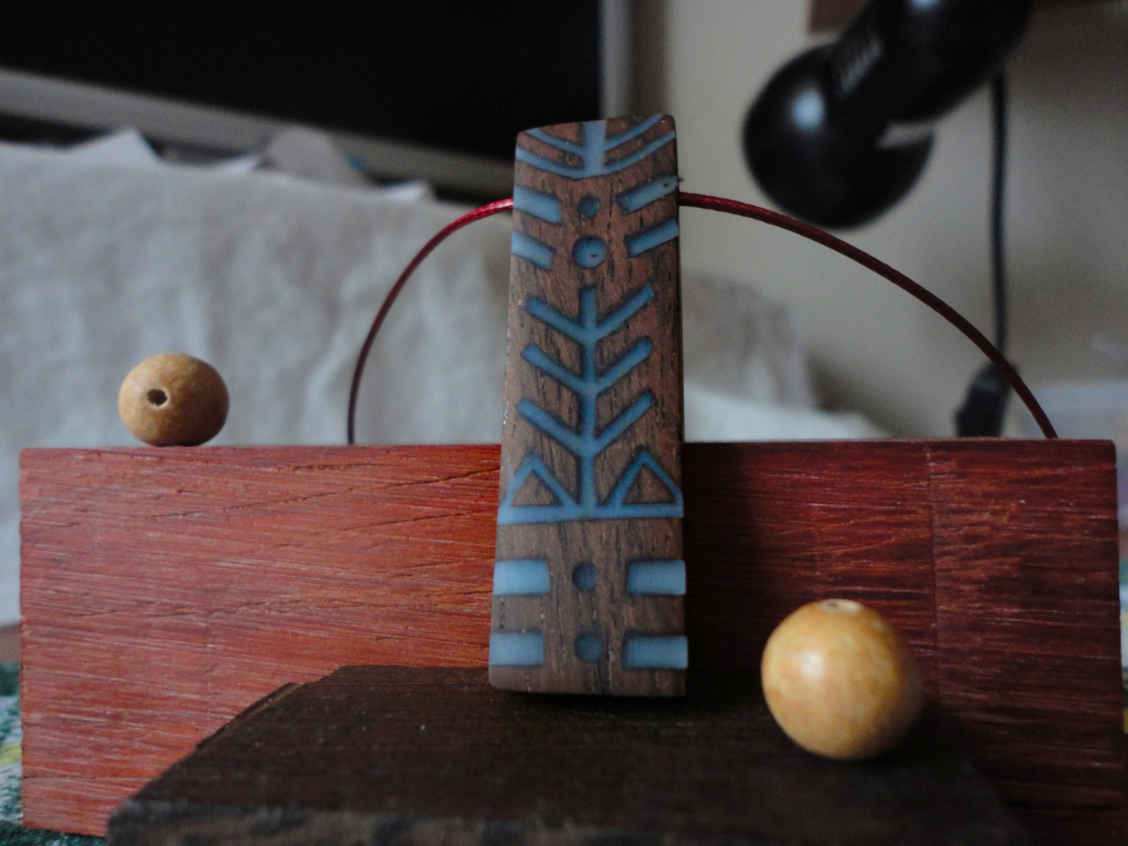 northern amulets - My, North, Glowing Amulets, Indigo, Totem, Needlework, Wood carving, Phosphor, Handmade, Longpost, Amulet