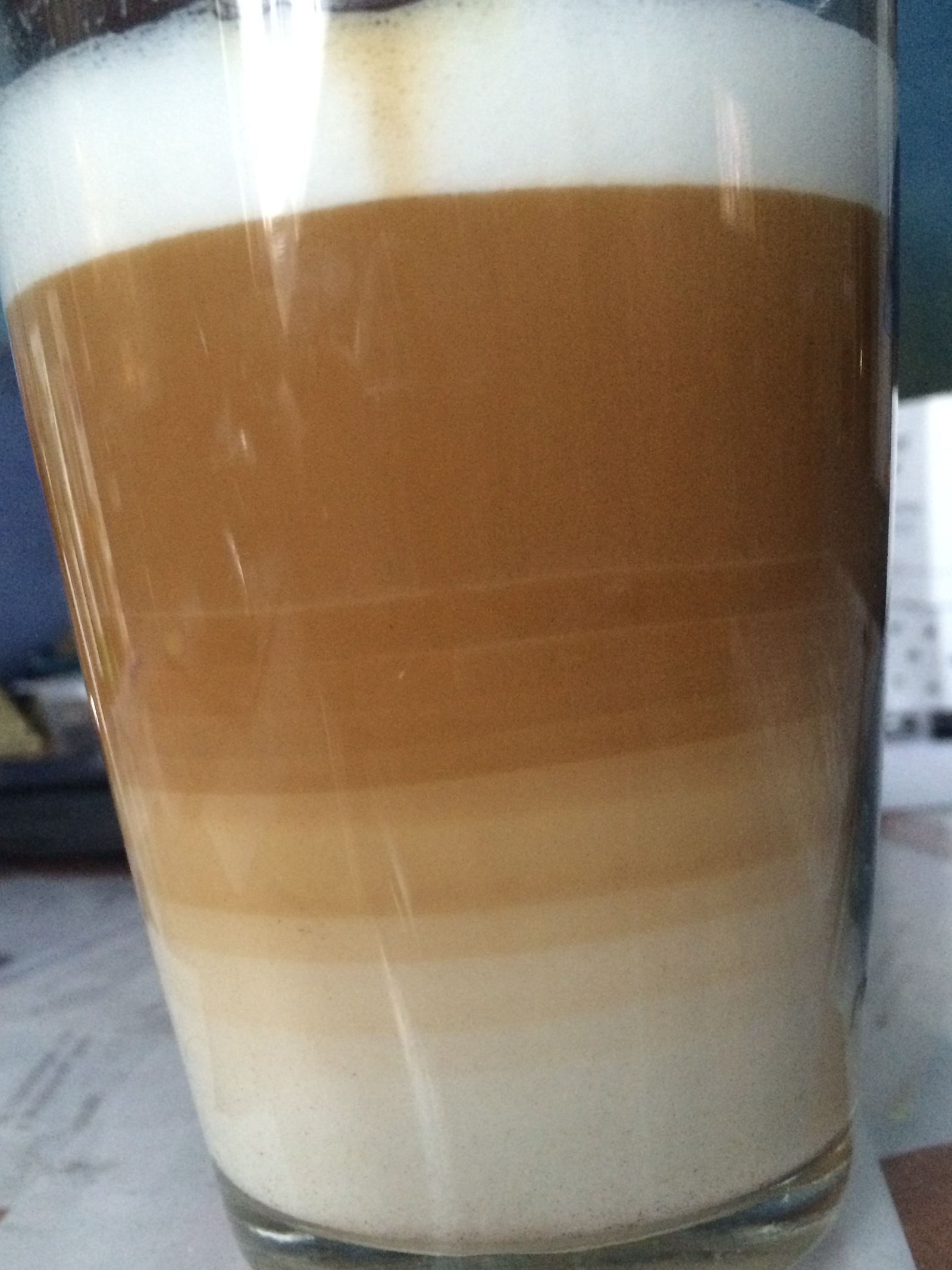 Density stratification in cappuccino - Coffee, Physics, Cappuccino