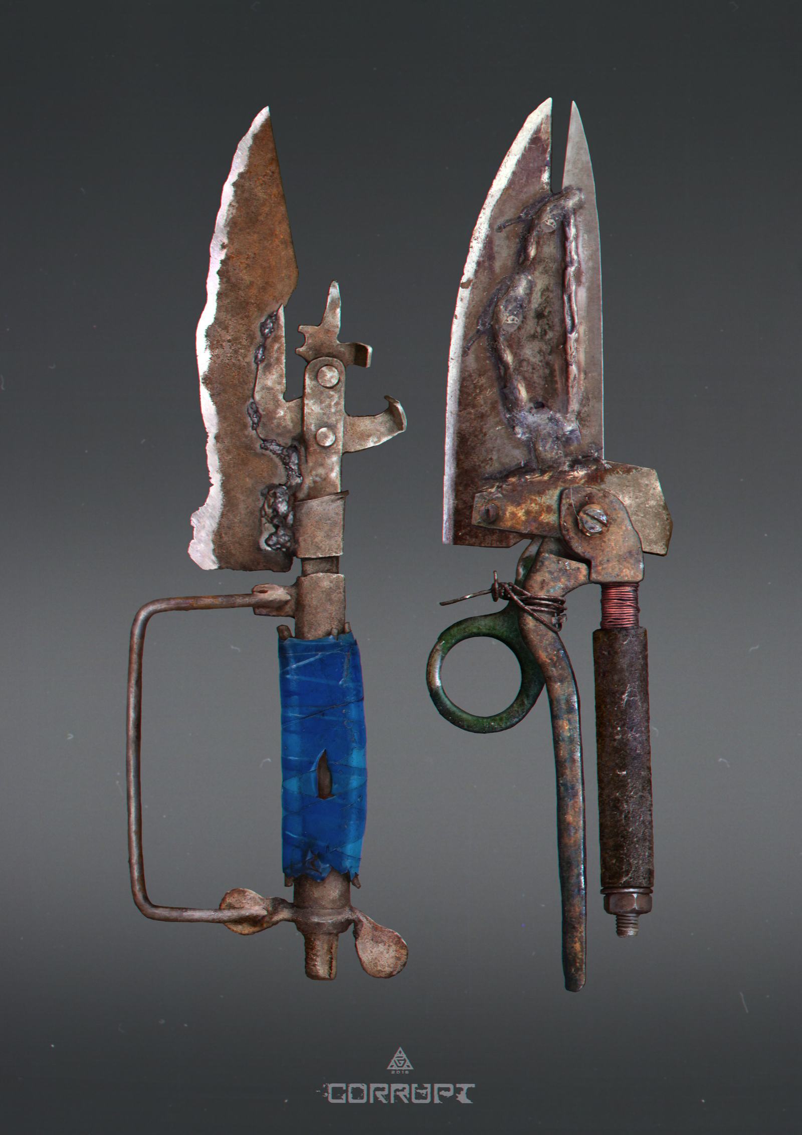 Post-apocalyptic weapons - My, My, Art, Games, Longpost, Weapon, Drawing, Concept, Post apocalypse