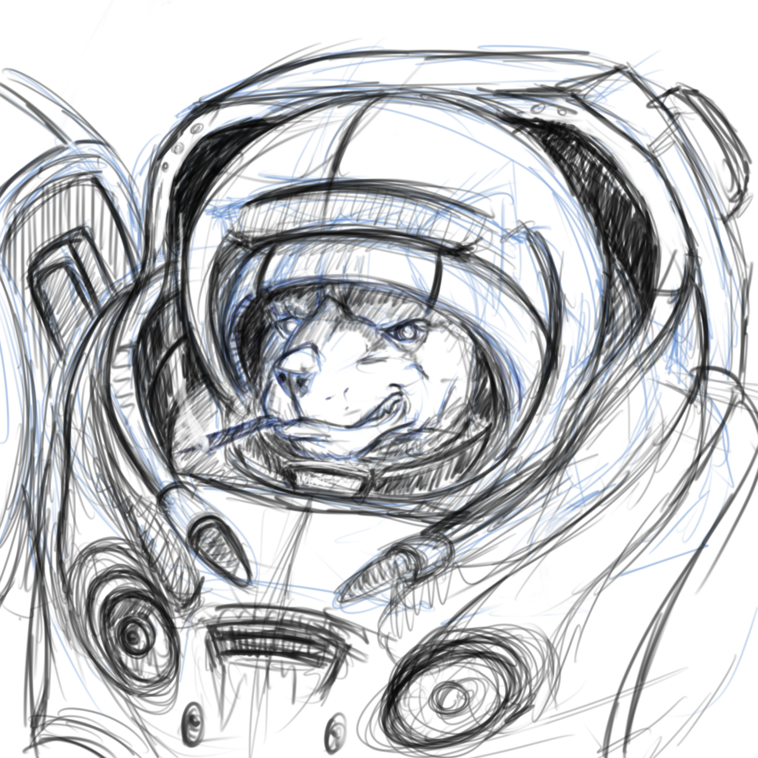 Fire? - My, Furry, Starcraft, Sketch, , Drawing