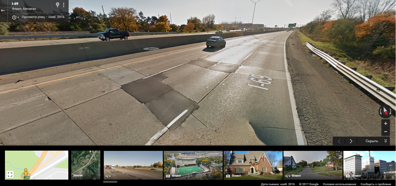 Looking around Detroit on Google Maps... - My, Road, America, Google maps