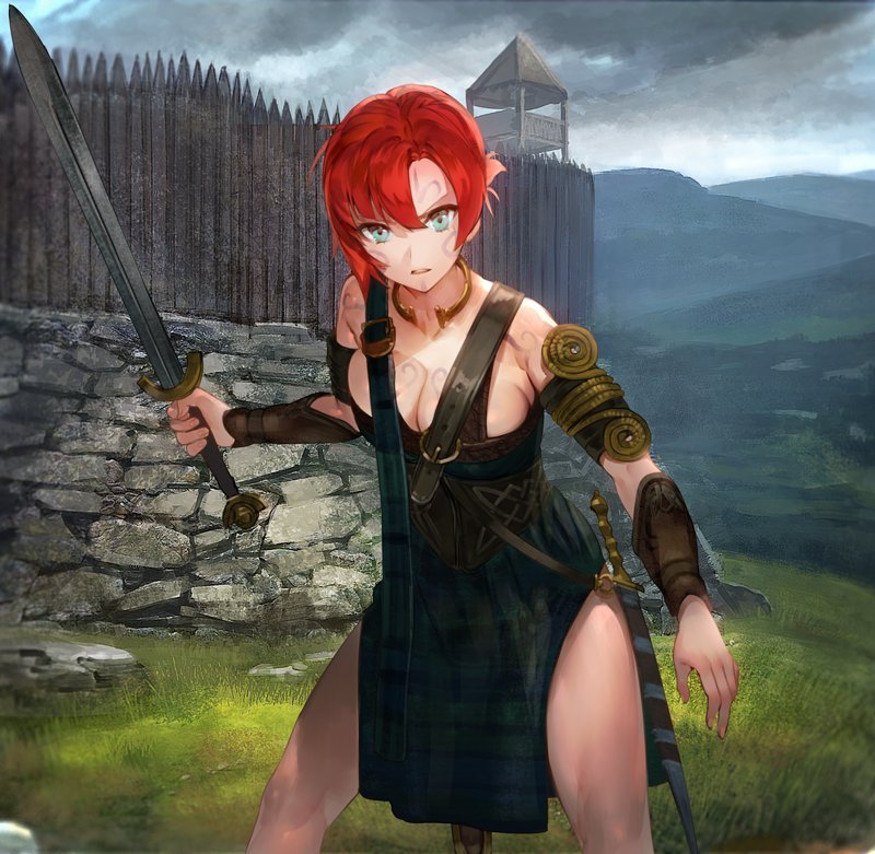 Boudicca - Art, Anime art, Crossover, Fate grand order, Civilization 5, 