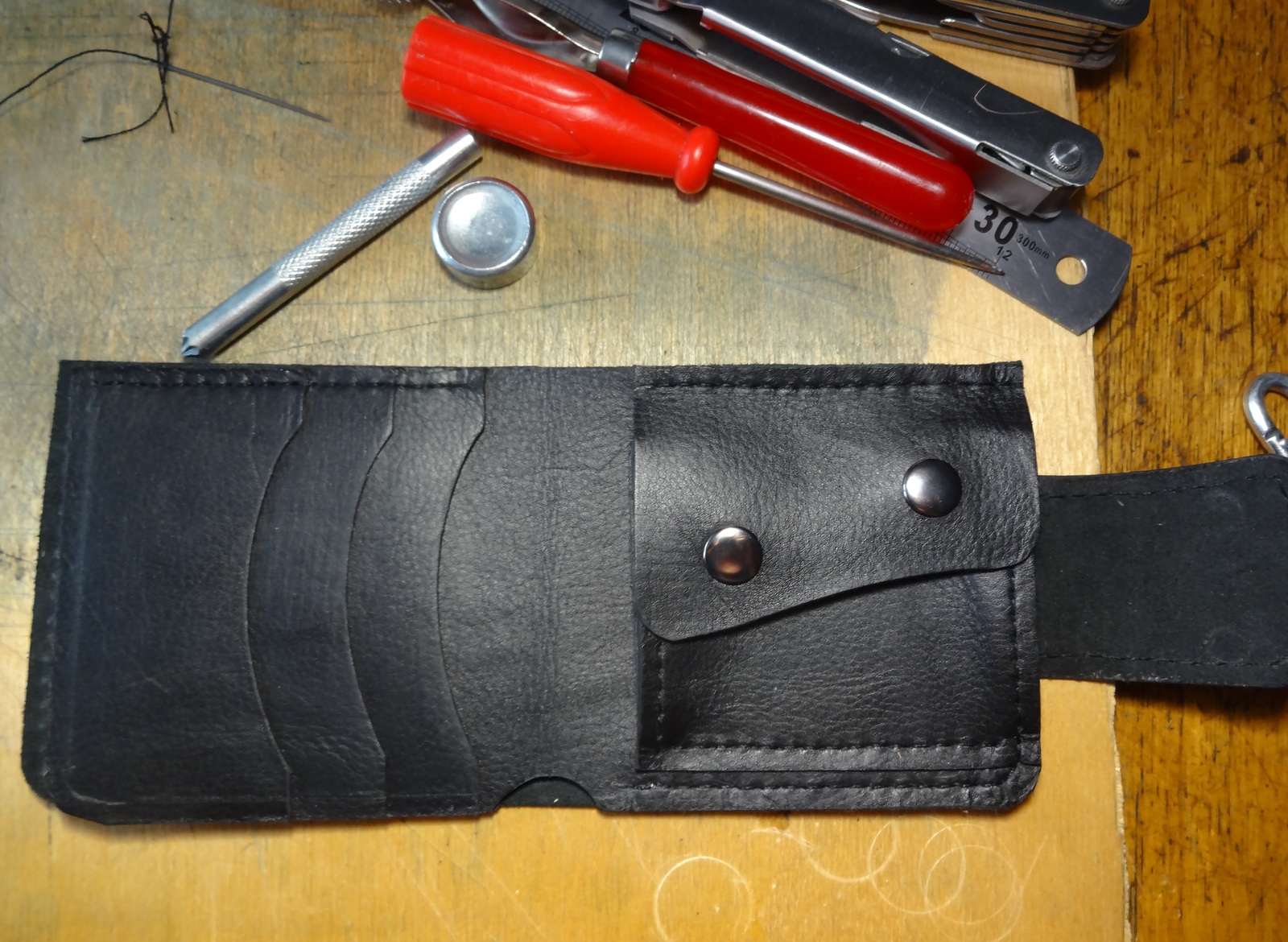 Another leather wallet - Leather, Longpost, With your own hands, Handmade