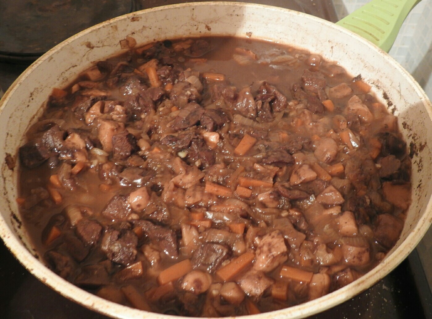 Braised venison with mushrooms - My, Venison, Layman, Longpost, Incompetence