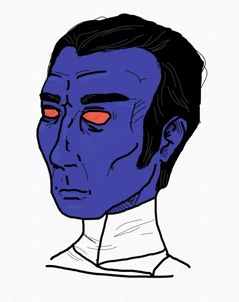 Grand Admiral Thrawn - Star Wars, Art, Images, Drawing, Thrawn, Chiss