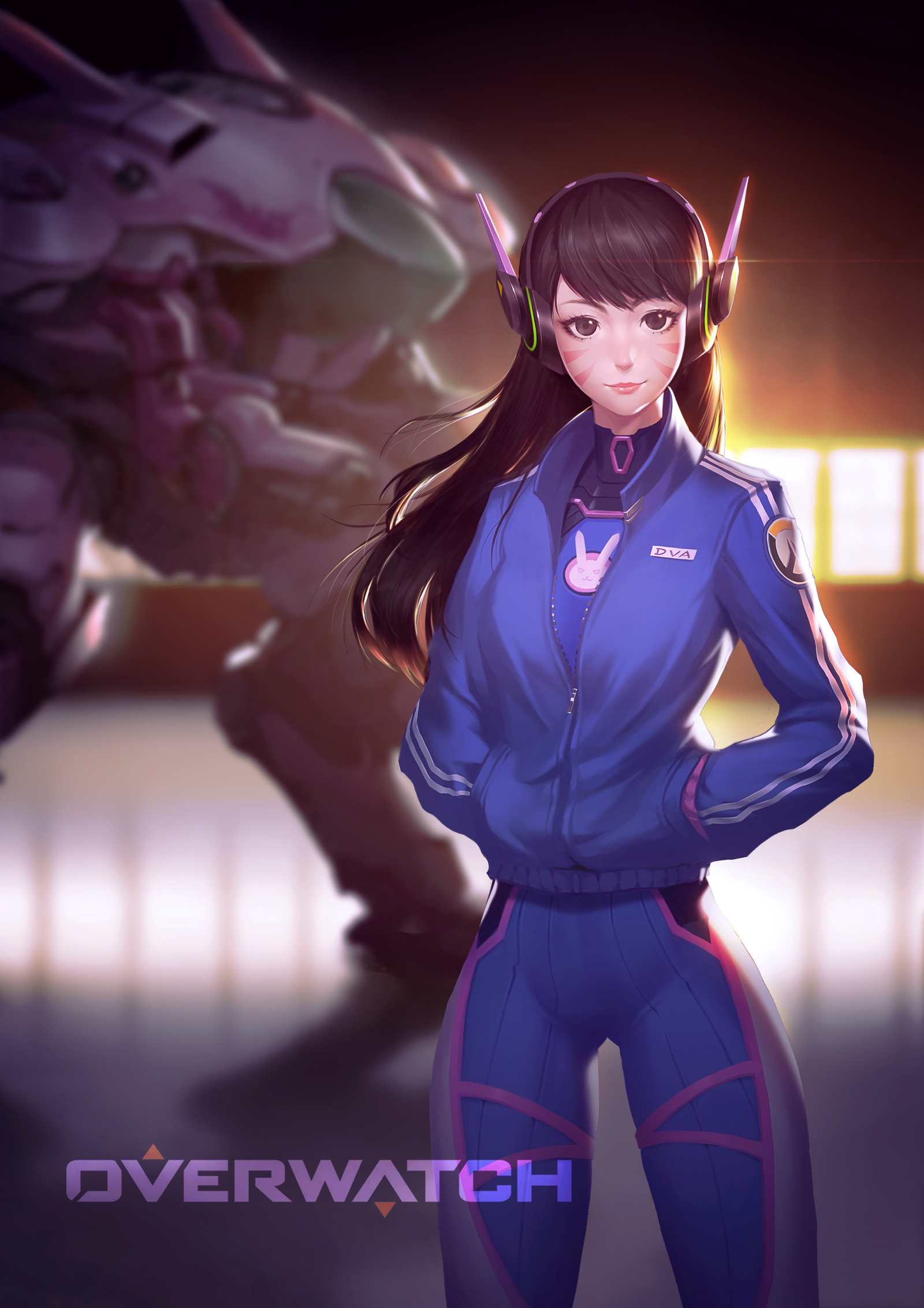 Дива - Арт, Blizzard, Overwatch, Dva, Hana song, Zaijian miao xingren