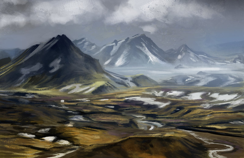 Art by artofmarius. Mountains. [DeviantArt] - Deviantart, Art, The mountains, Desert, Water, Longpost, Artofmarius