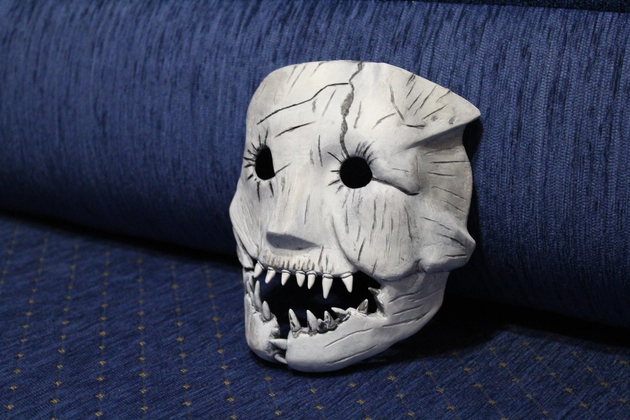 Trapper mask made of papier mache. - My, Papier mache, Dead by daylight, My, Mask