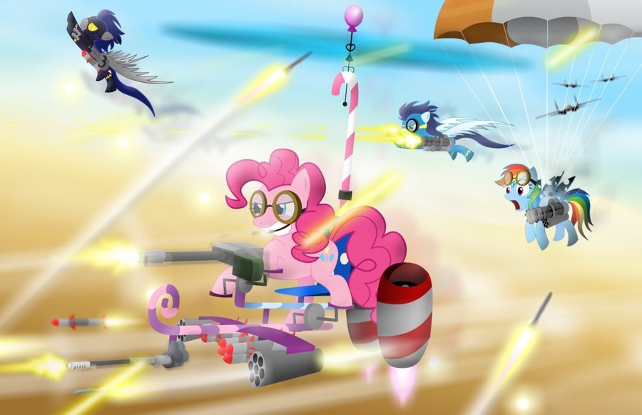 Pinkie's friendship machine - My Little Pony, PonyArt, Pinkie Pie, Rainbow Dash, Wonderbolts, Shadowbolts, Soarin