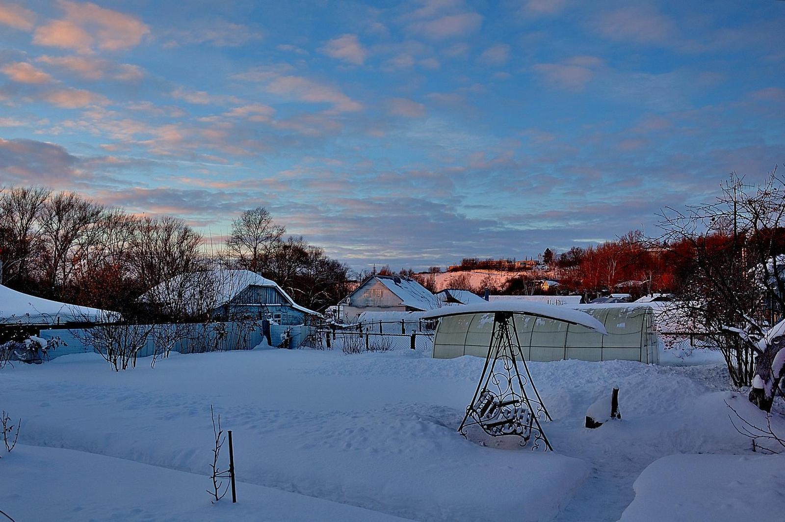 Where did winter come from... - Not mine, Photo, Winter, Sunset, Longpost