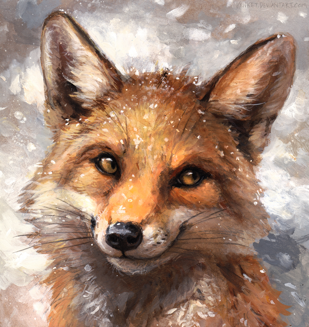 Art by kenket. Foxes. [deviant art] - Deviantart, Art, Fox, Animals, Longpost, A selection, Kenket