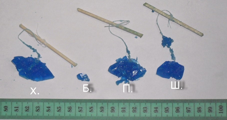 How I grew crystals from blue vitriol - My, Chemistry, Copper sulphate, Crystals, Research, Longpost