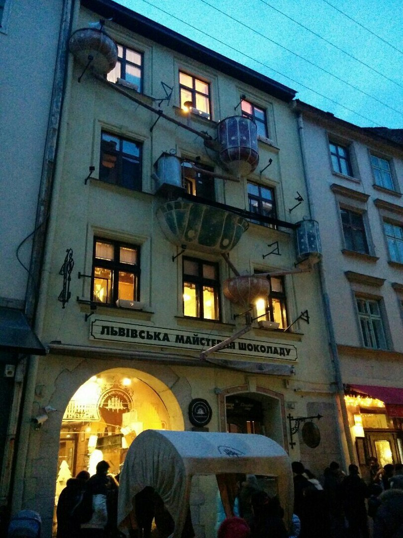 Facade of a chocolate workshop in Lviv - Facade, Decor, Fantasy, Ingenuity, House