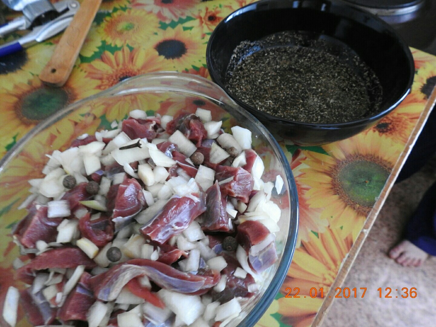 Braised venison with mushrooms - My, Venison, Layman, Longpost, Incompetence