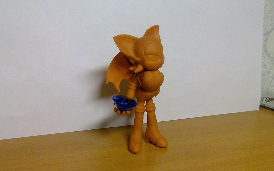 Treasure Huntress - My, Polymer clay, With your own hands, Rouge the bat, , Sonic the hedgehog, Longpost