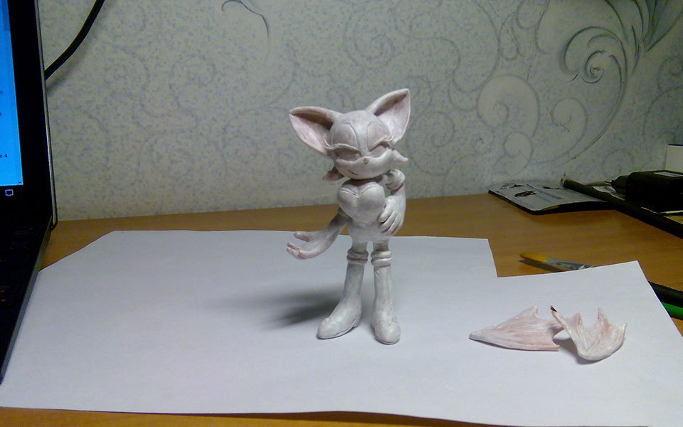 Treasure Huntress - My, Polymer clay, With your own hands, Rouge the bat, , Sonic the hedgehog, Longpost