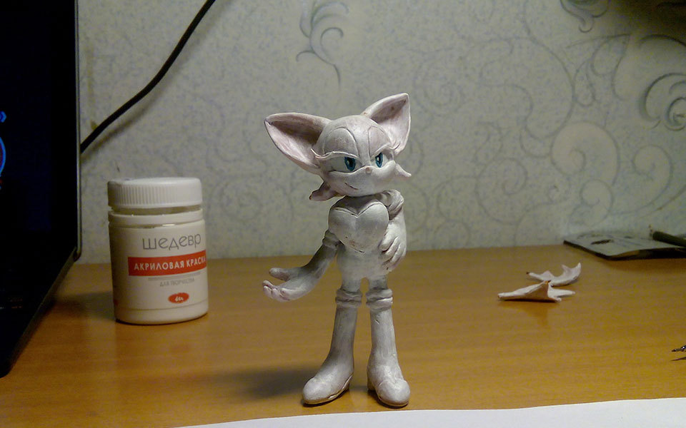 Treasure Huntress - My, Polymer clay, With your own hands, Rouge the bat, , Sonic the hedgehog, Longpost