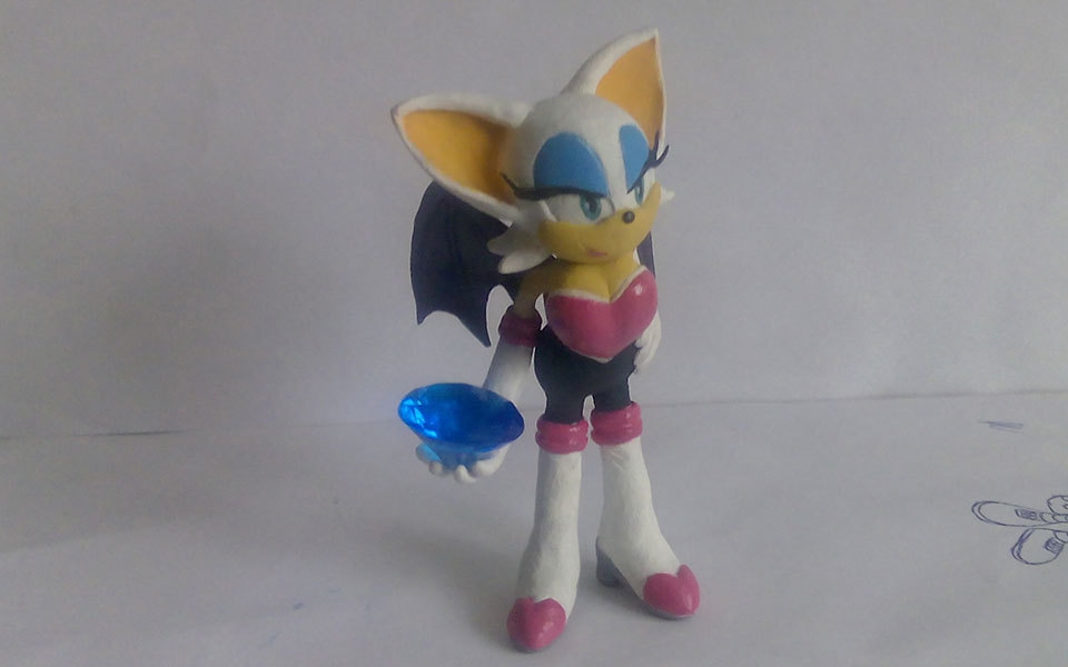 Treasure Huntress - My, Polymer clay, With your own hands, Rouge the bat, , Sonic the hedgehog, Longpost