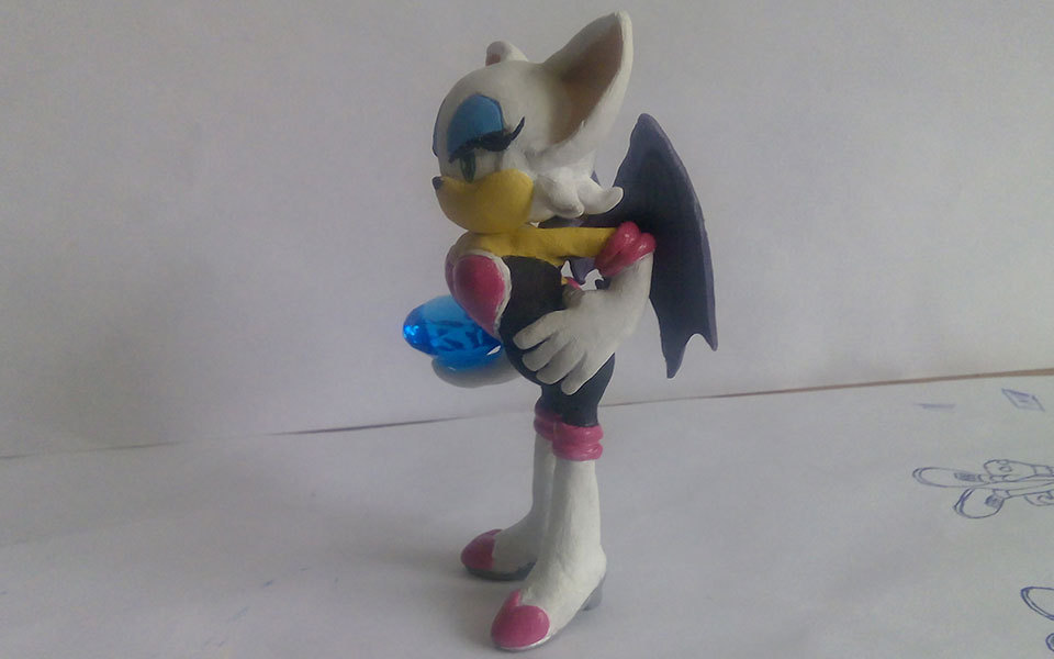 Treasure Huntress - My, Polymer clay, With your own hands, Rouge the bat, , Sonic the hedgehog, Longpost