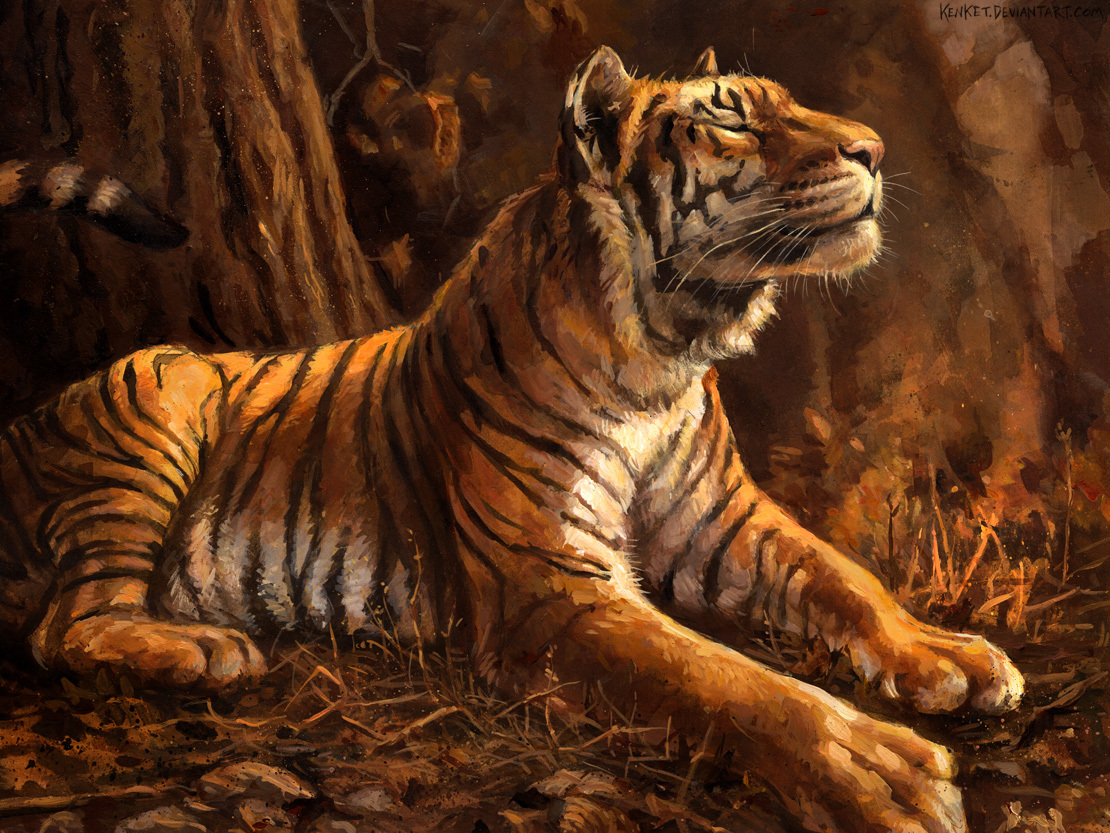 Art by kenket. Tigers. [deviant art] - Art, Deviantart, Tiger, cat, Animals, Longpost, A selection, Kenket