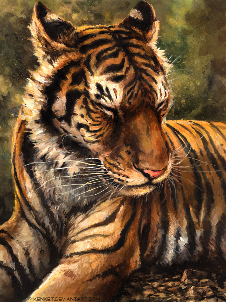 Art by kenket. Tigers. [deviant art] - Art, Deviantart, Tiger, cat, Animals, Longpost, A selection, Kenket