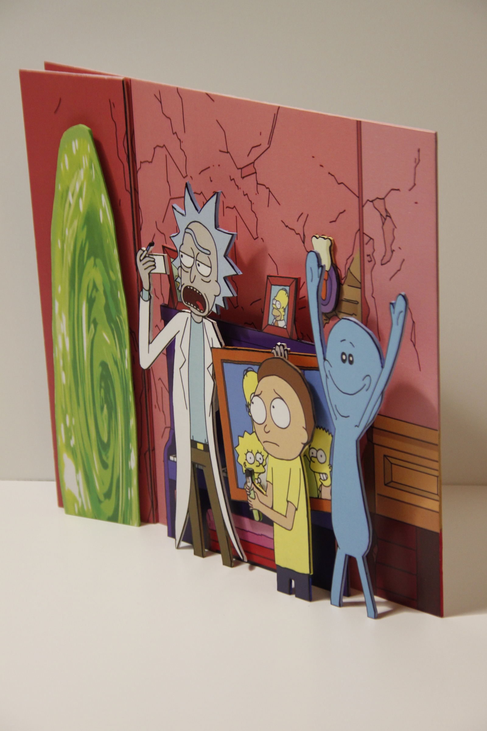 Diorama Rick and Morty kill the Simpsons universe. - My, Diorama, Rick and Morty, The Simpsons, Cartoons, Art, Creation, Handmade, Longpost