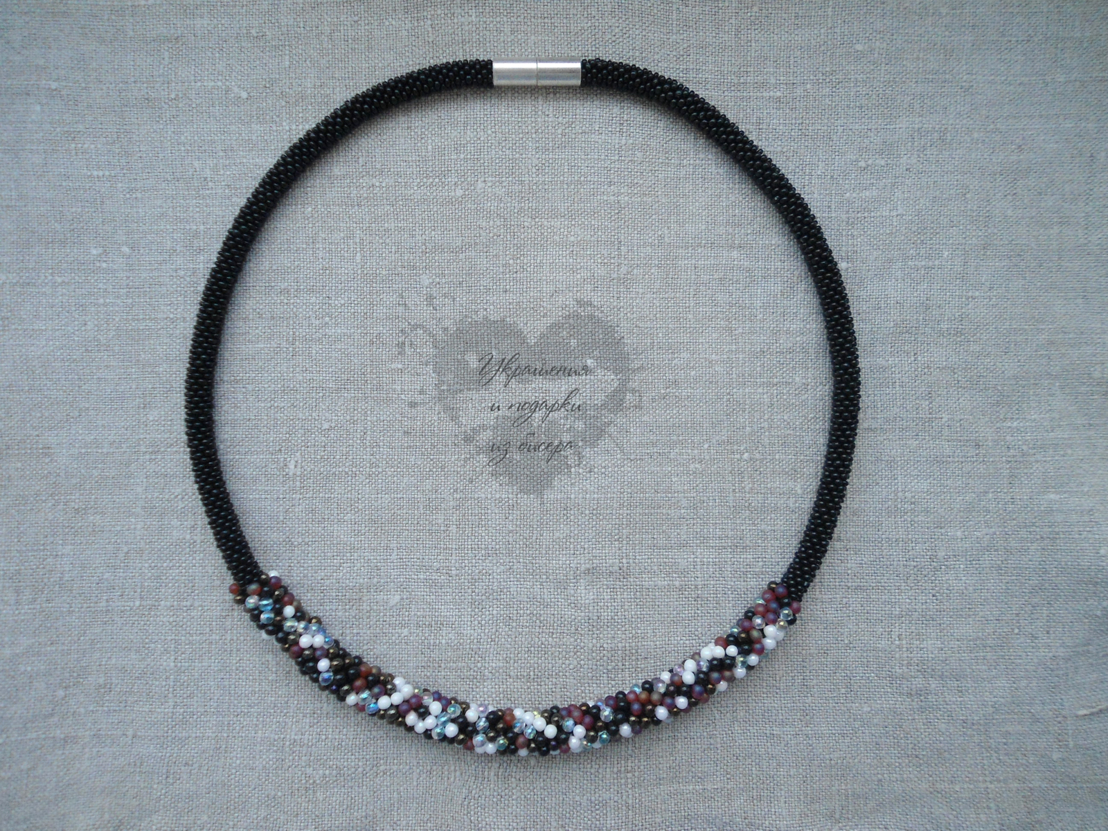 Harness necklace with Japanese drop beads v2.0 - My, Beads, Necklace, Longpost, Handmade, Beaded harnesses