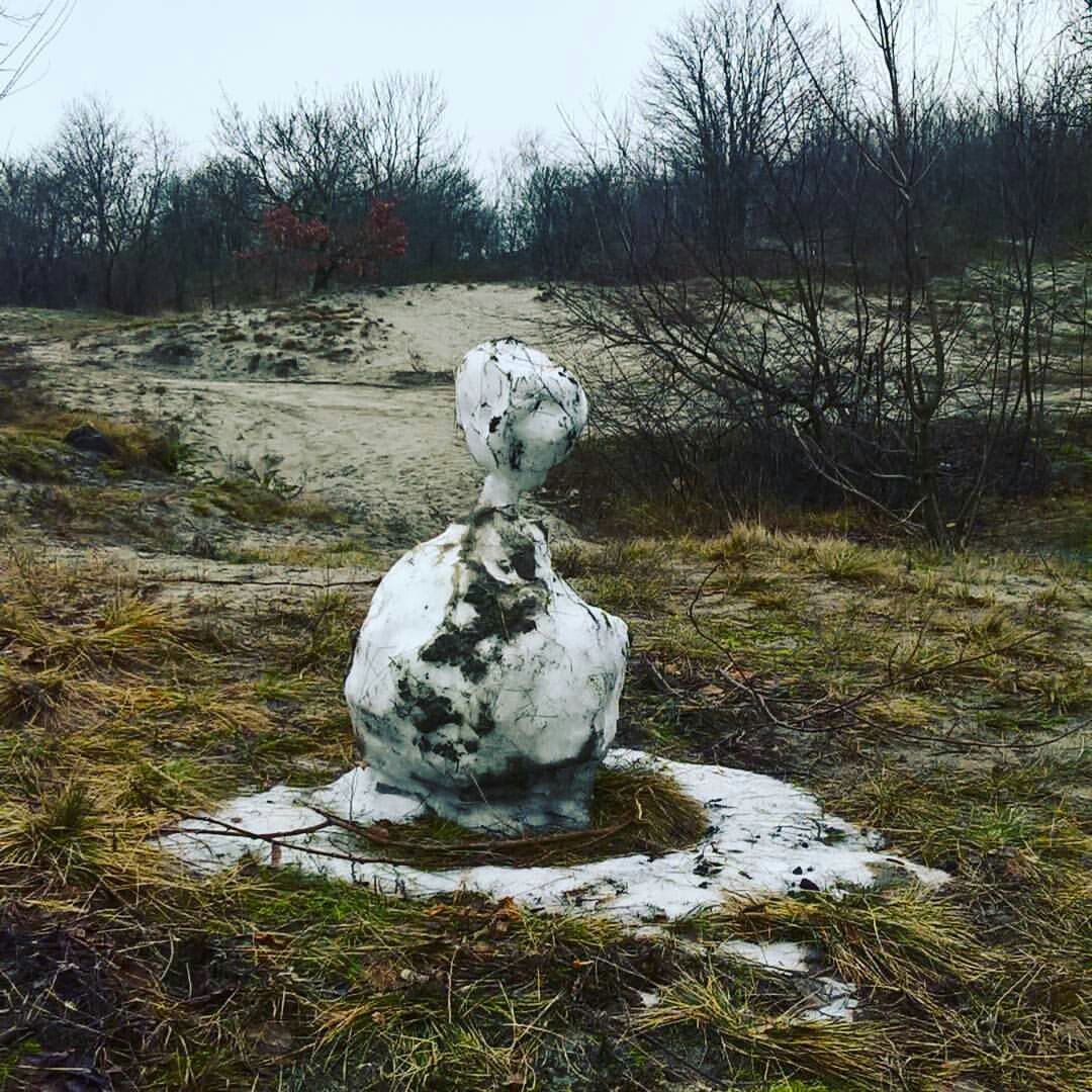 Самый крепкий снеговик, который все ещё верит в зиму =) - Юмор, Фото, Прибалтика, Снеговик