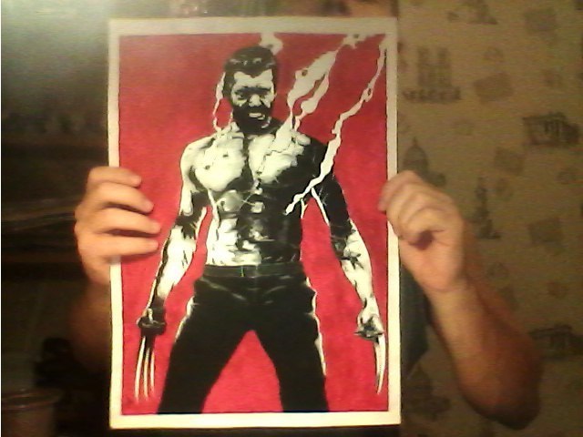 Logan gouache drawing - My, Wolverine X-Men, X-Men, Gouache, Drawing, Wolverine, Logan