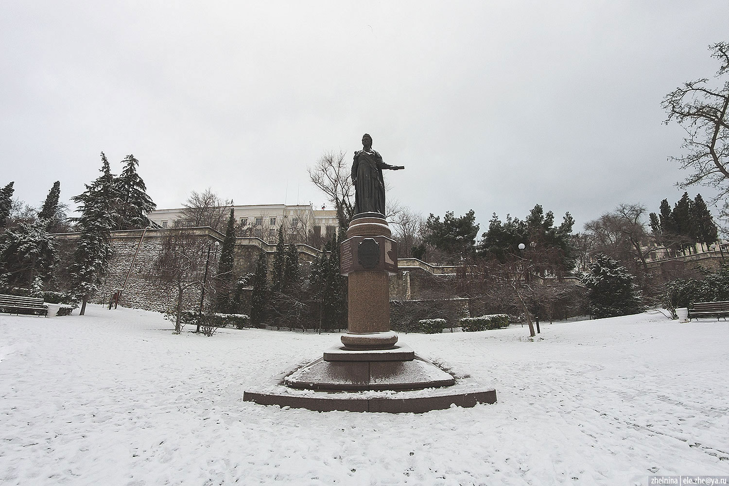 White stone - My, Sevastopol, The photo, Town, Snow, Longpost