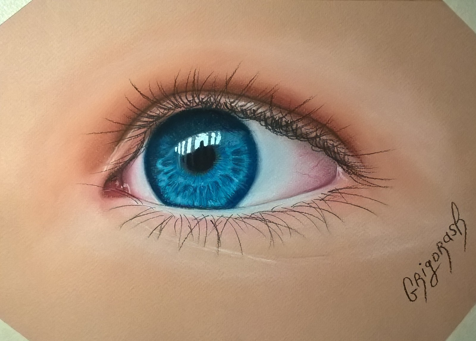 Eye with dry pastel - My, Dry pastel, Eyes