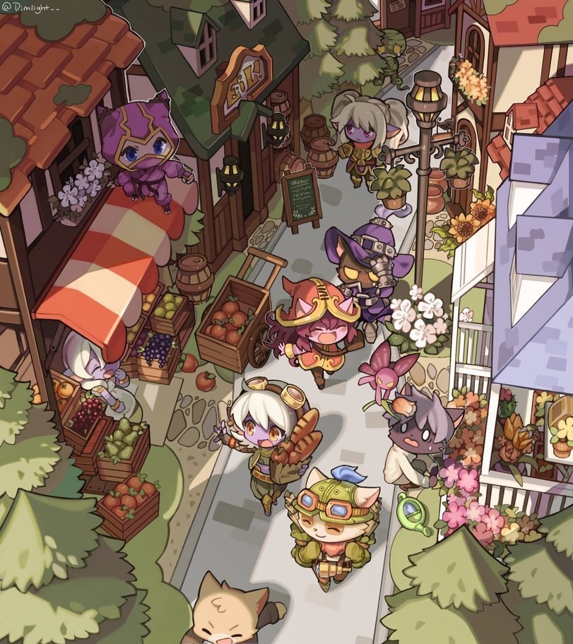 Yordle town - League of legends, Veigar, Poppy, Tristana, Lulu, Amumu