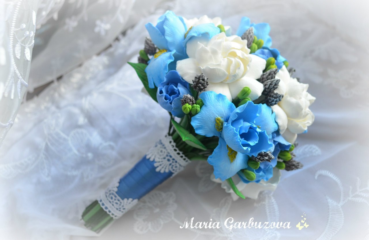 Bridal bouquet made of polymer clay as an alternative to natural flowers - My, Polymer clay, Polymer floristry, Handmade, The bride's bouquet, Longpost