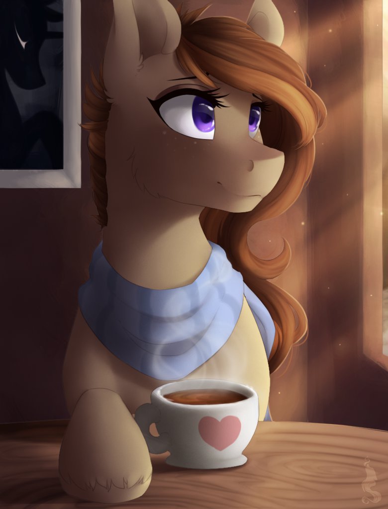 Over a cup of coffee - My little pony, PonyArt