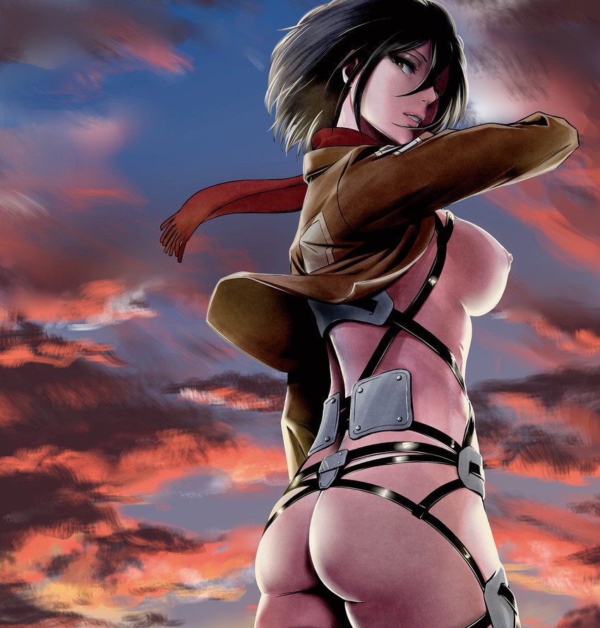 Mikasa - NSFW, Аниме, Anime Art, Атака Титанов, Mikasa Ackerman, Длиннопост