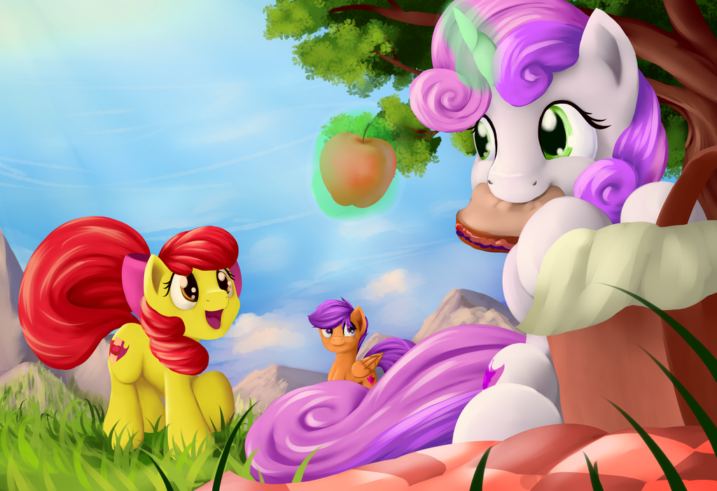 Picnic Time! - My little pony, PonyArt, Picnic, Sweetie belle, Scootaloo, Applebloom, Cutie mark crusaders