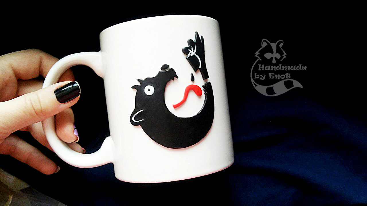 Mugs with company logo to order)) - My, Кружки, Decor, Logo, Handmade, Polymer clay, , 